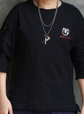 剪刀男士钛钢朋克风理发师吊坠