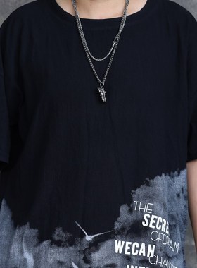 ins日韩球鞋男项链钛钢吊坠