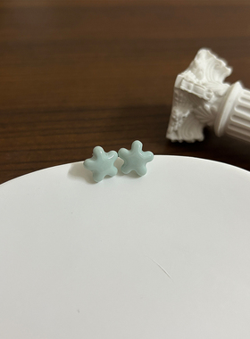 FEN手工花朵软陶多巴胺耳钉