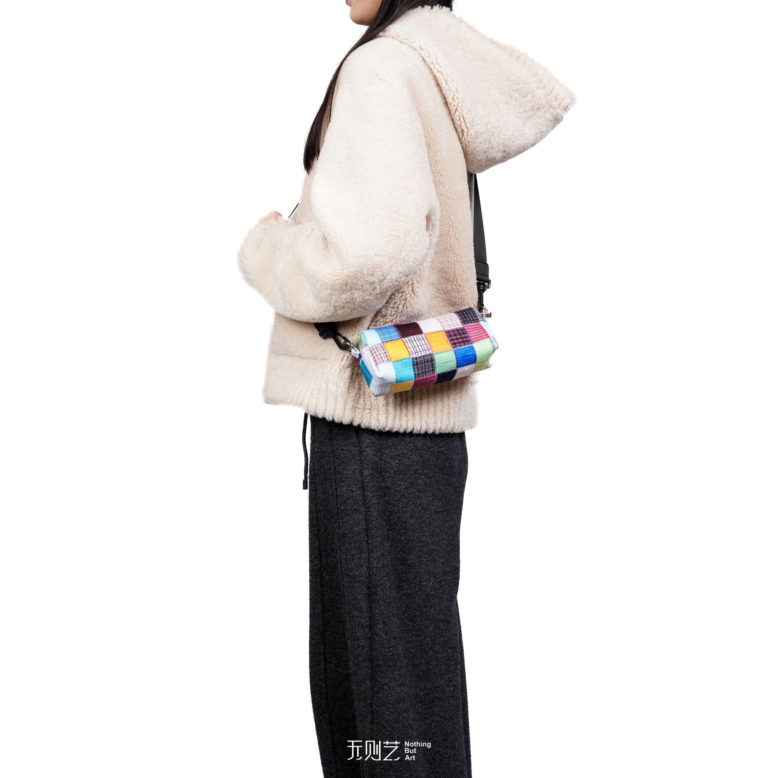 无则艺【斜挎笔袋】百家格原创小众文艺百搭单撞色个性单肩手机包,淘宝优惠券,粉丝福利购,淘宝优惠卷