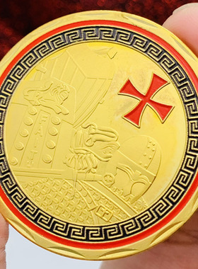 铠甲勇士骑士镀金纪念章 工艺随手礼物把玩硬币纪念品纪念币