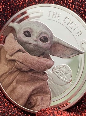 曼达洛人星球大战尤达宝宝镀金纪念章 儿童牙仙子金币硬币纪念币