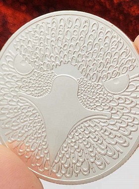 工艺镀金猫头鹰把玩硬币金币币