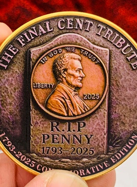 美国1793-2025林肯镀金彩印纪念章 装饰挂件250周年硬币纪念币