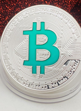 美国实物比特bitcoin镀银烤漆纪念章 创意礼物硬币B字母纪念币