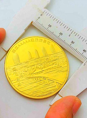 旅游镀金工艺海南把玩金币币
