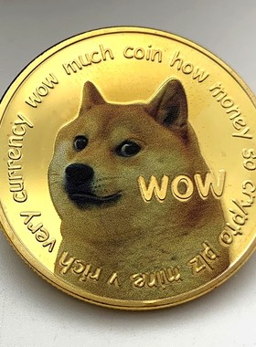 现货美国实物狗狗彩绘镀金纪念币