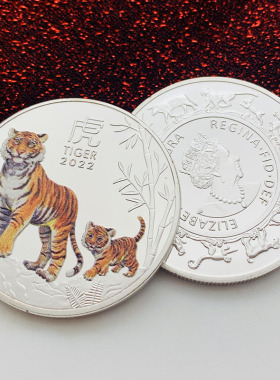 澳大利亚2022十二生肖虎年动物纪念章 贺岁摆件创意虎金币硬币