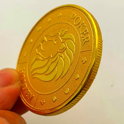 雄狮筹码镀金双面金币硬币纪念章 浮雕金币硬币纪念币单手创意币 - 图2
