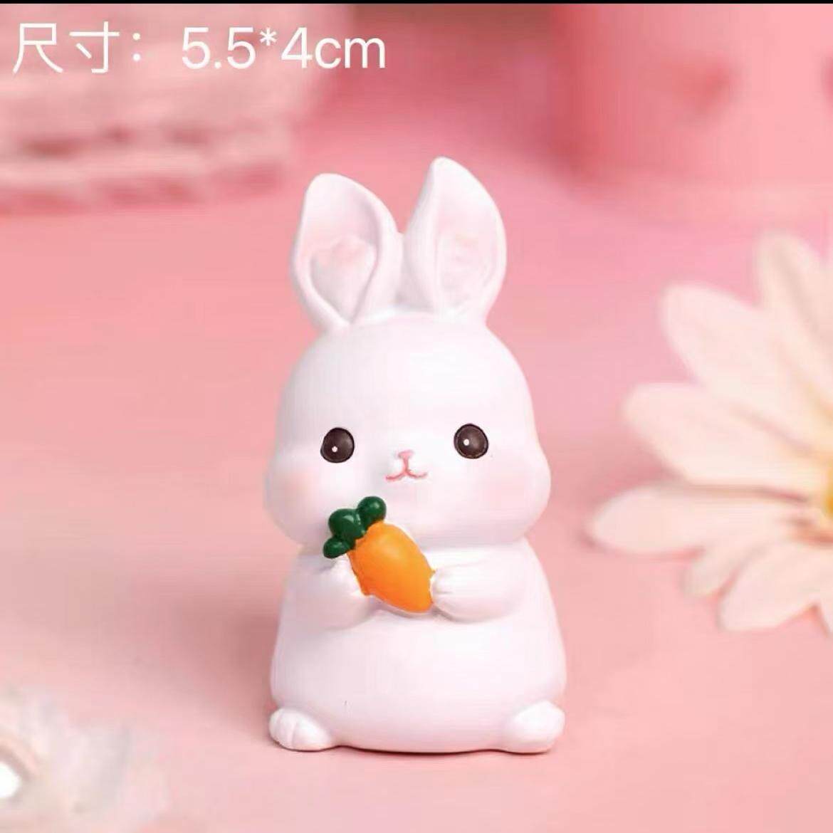 中秋节小兔子蛋糕装饰可爱玉兔胡萝卜摆件儿童生日派对甜品台摆件