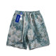 National trend embroidered floral shorts beach pants couple