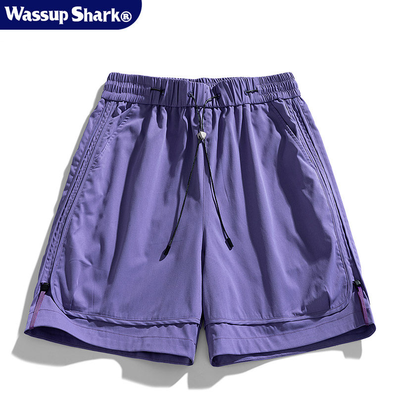 Wassup shark彩色冰丝速干短裤男夏季纯色百搭宽松运动沙滩五分裤,淘宝优惠券,粉丝福利购,淘宝优惠卷