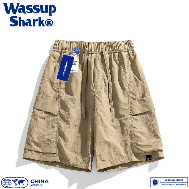 Wassup Shark山系冰丝速干短裤男夏季休闲宽松百搭沙滩运动五分裤,淘宝优惠券,粉丝福利购,淘宝优惠卷