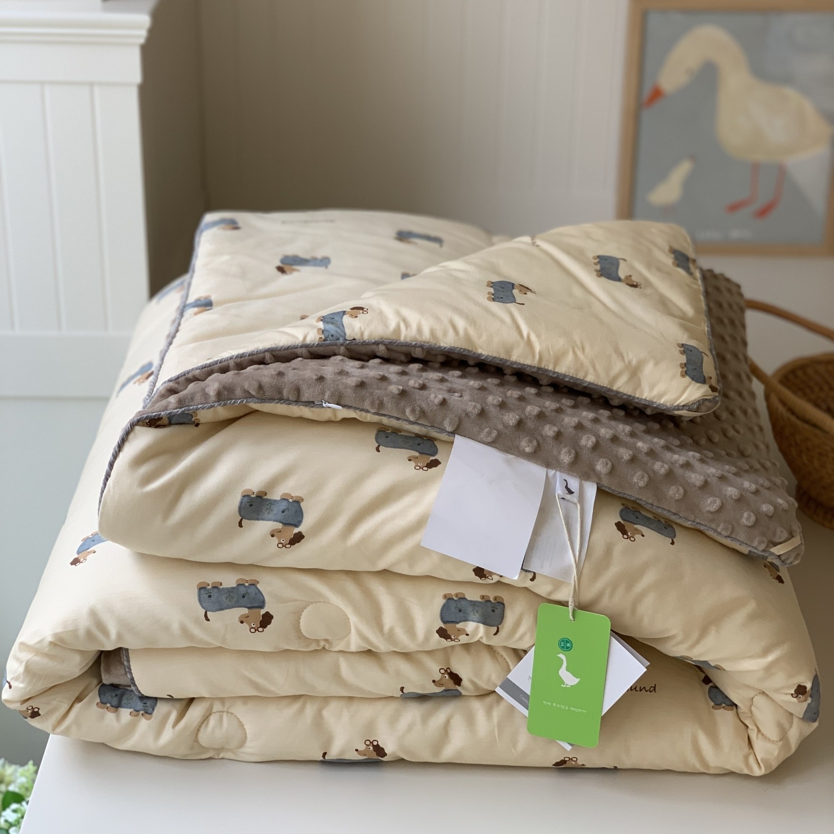 韩国大鹅单人豆豆被可机洗春秋被双人可爱卡通暖气房保暖透气被子,淘宝优惠券,粉丝福利购,淘宝优惠卷