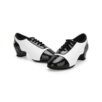 ADS Latin dance shoes misfün ensemble A3018-19 white soft cow leather collared leather lacquered leather practice professional art
