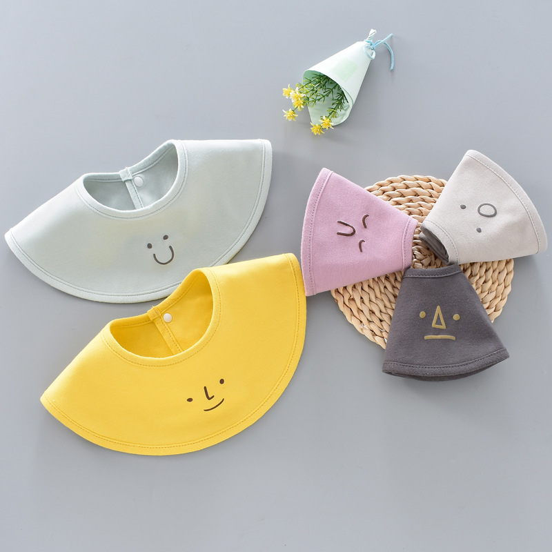 Solid color baby bibs children's petal saliva towel