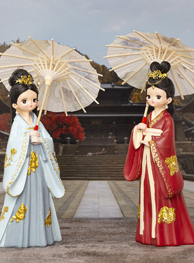 颜如玉系古风打伞女孩汉服格格