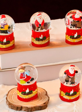 圣诞节发光水晶球圣诞老人雪人