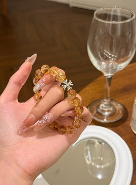 好运守护手串暴富天然黄塔晶手链女小众设计感饰品礼物