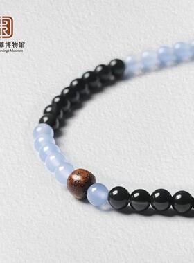 星月P提【中国木雕博物馆】0.6珠径糖心玛L彩曜配饰款双圈手串