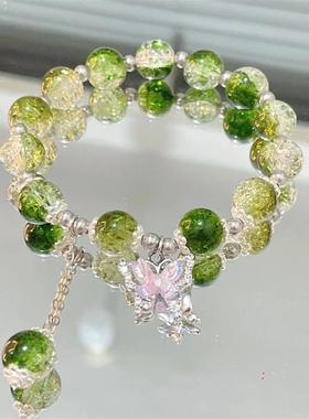 碎花蝴蝶手链ins小众琉璃手串送闺蜜好友学生党高颜值礼物儿童女