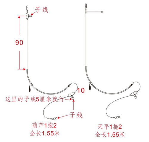 夜光中通天平钓组沉船海钓远投拉流线组串钩具配件船钓钓鱼 - 图1