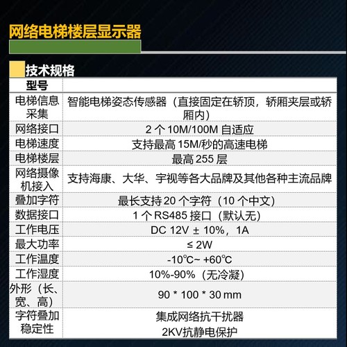 电梯楼层显示器免U感网络楼显当天发货字符叠加兼容海康大华宇视