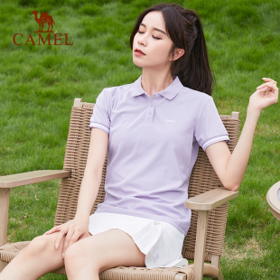 骆驼Polo衫女夏季透气速干运动T恤半袖上衣