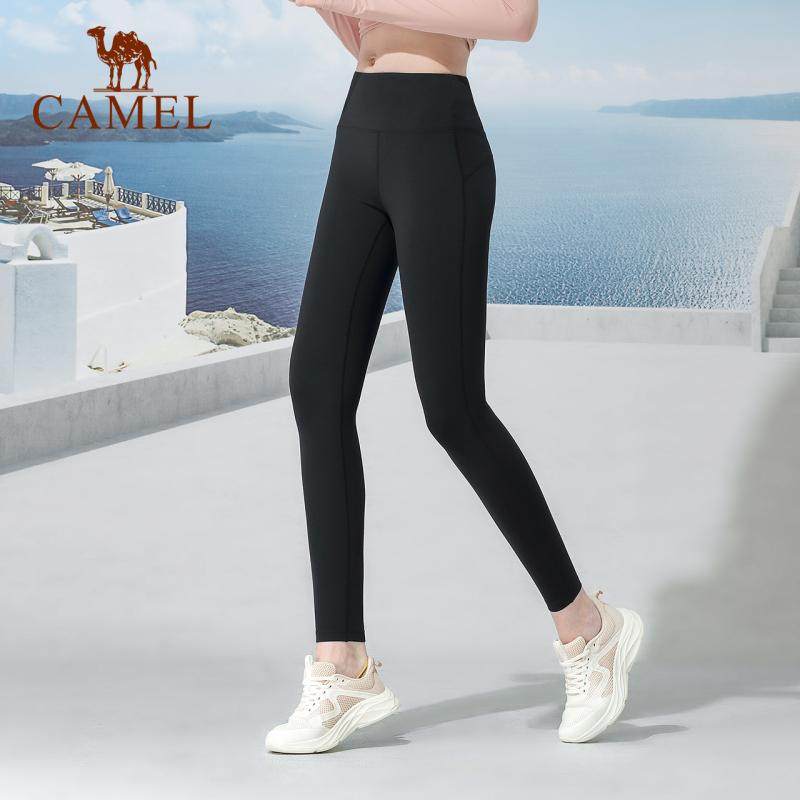 骆驼瑜伽裤女秋季薄绒针织紧身长裤高腰提臀加绒健身裤保暖运动裤,淘宝优惠券,粉丝福利购,淘宝优惠卷