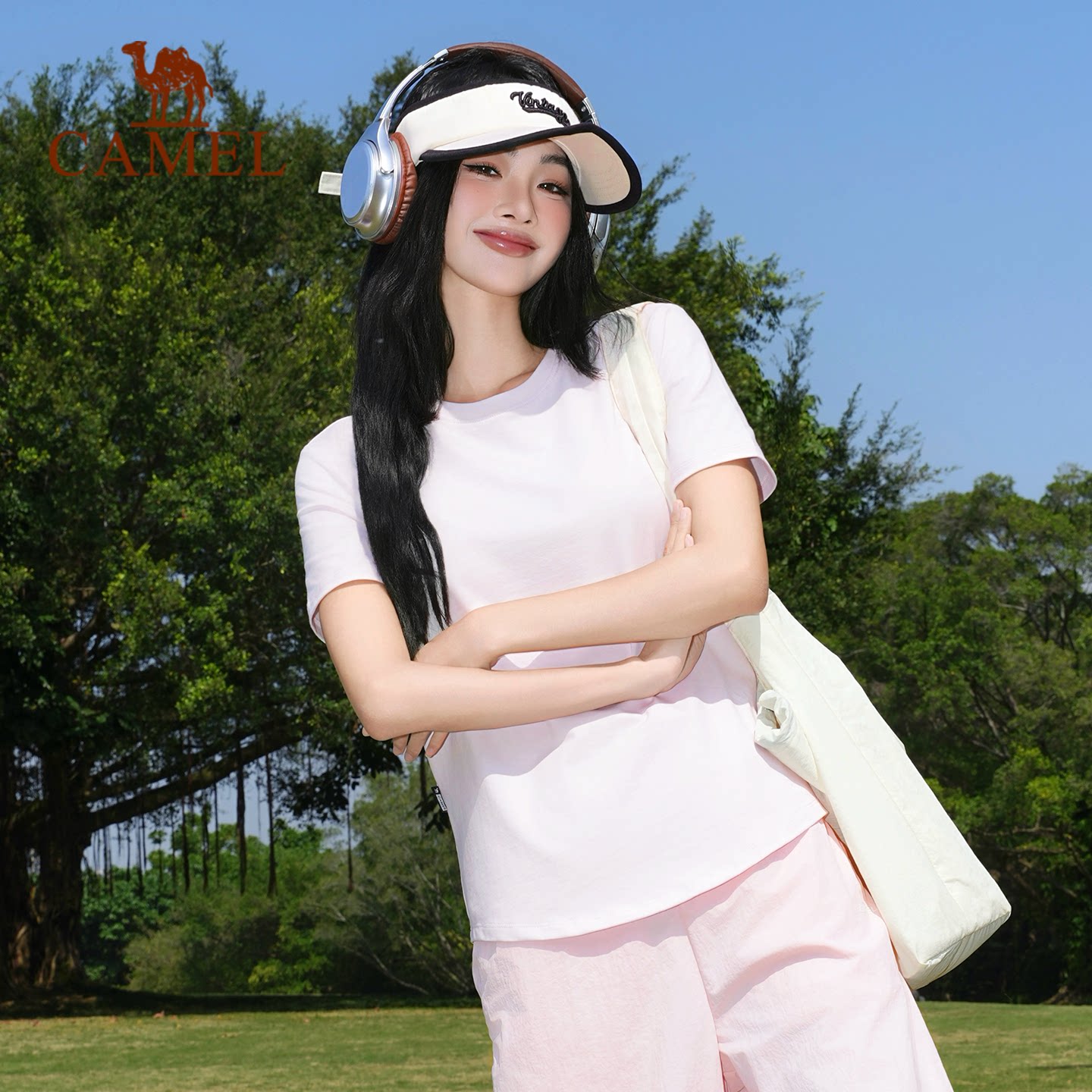 热巴同款骆驼正肩T神短袖T恤女白色冰感短款打底弹力修身显瘦上衣