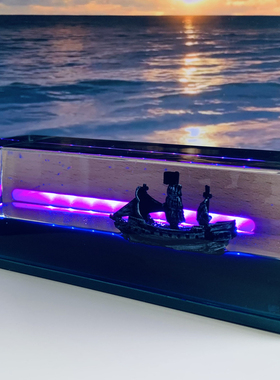 游轮流体漂流瓶永不沉没发光底座