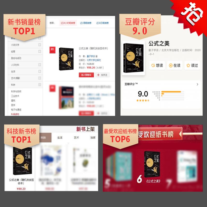 公式之美 量子学派著 世界的繁华秀丽映衬出符号公式的简洁之美包含23个普遍实用的公式 书写天才们探索自然和社会历史【印签版】