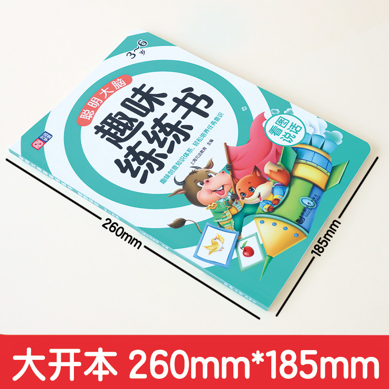 聪明大脑趣味练练书系列（拼音+识字+英语+看图说话+数学+思维）套装共6册
