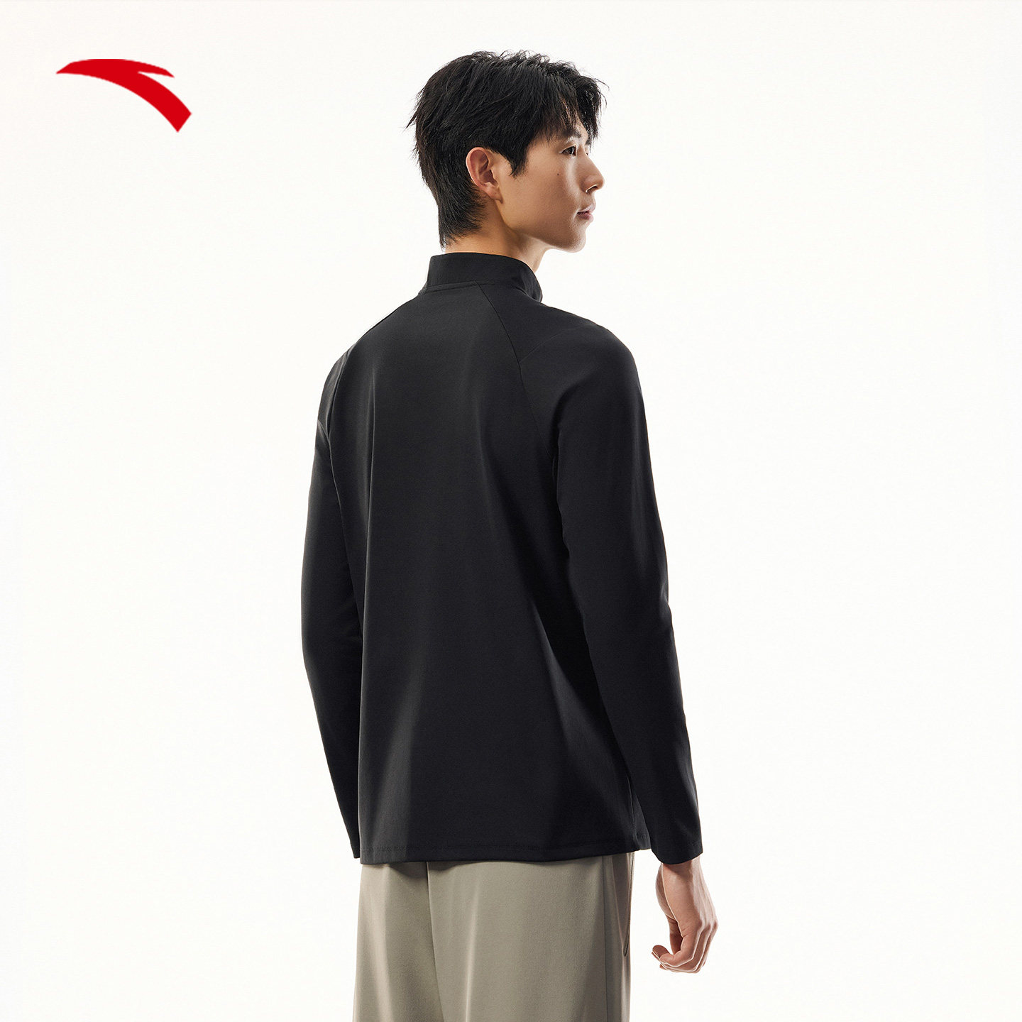 安踏半拉链防晒长袖t恤男士2026秋季新款商务通勤针织衫休闲上衣,淘宝优惠券,粉丝福利购,淘宝优惠卷