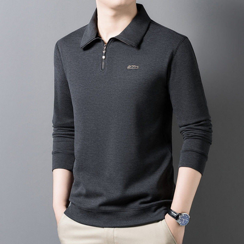 男士长袖T恤2025秋冬季新款中年翻领拉链polo衫男款卫衣打底衫,淘宝优惠券,粉丝福利购,淘宝优惠卷