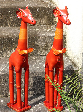 纯手工落地摆件牛皮祝福复古怀旧