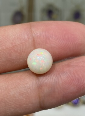 天然欧泊圆珠裸石蛋白石火欧泊镶嵌戒指吊坠转运珠