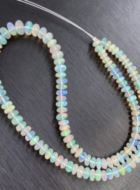 天然彩欧泊切面塔链彩欧泊项链钻石切面蛋白石手链满火彩火欧泊