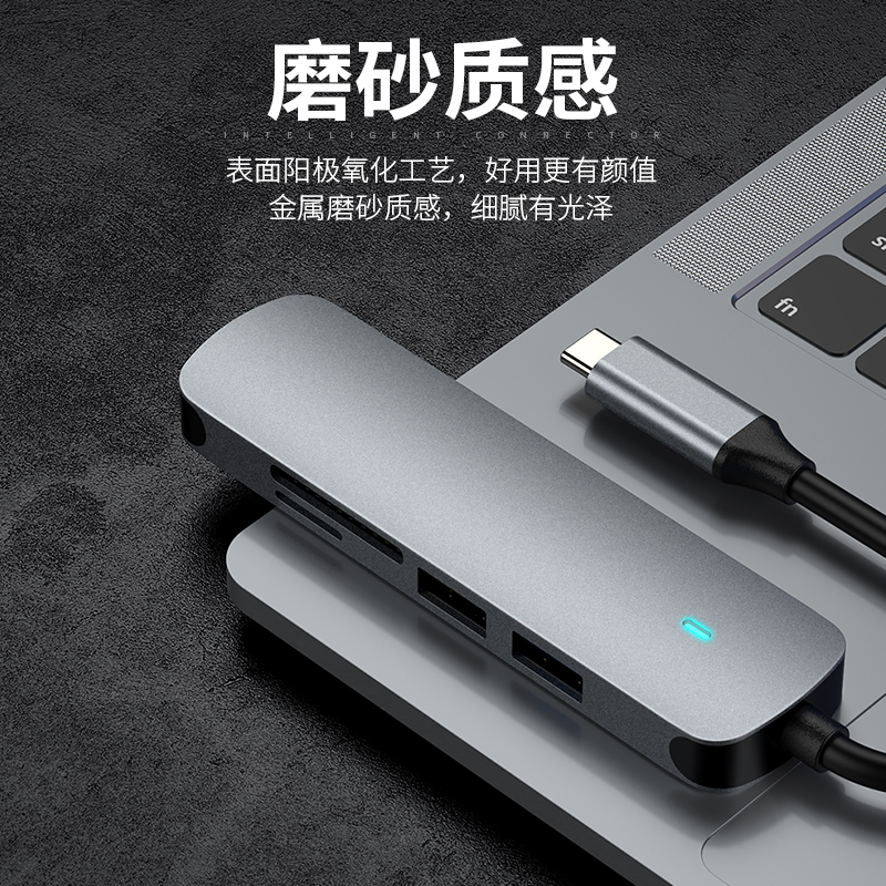 macbook苹果笔记本转接头typec转usb+pd+网线口+vga投影仪+hdmi+SD读卡兼容雷电3手机投屏连电脑转换器拓展坞 - 图0