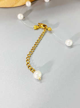 高级隐形鱼线珍珠项链女法式温柔气质锁骨链小众设计2024年新款潮