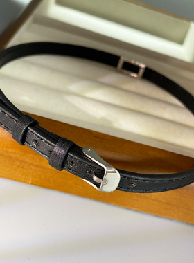 不掉色黑色皮绳项圈颈链choker