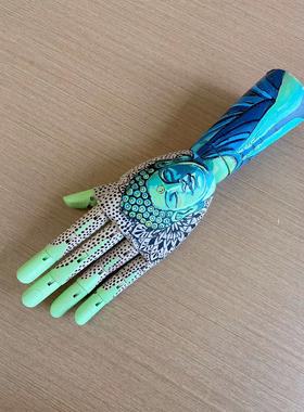 木头关节手摆件佛头手绘