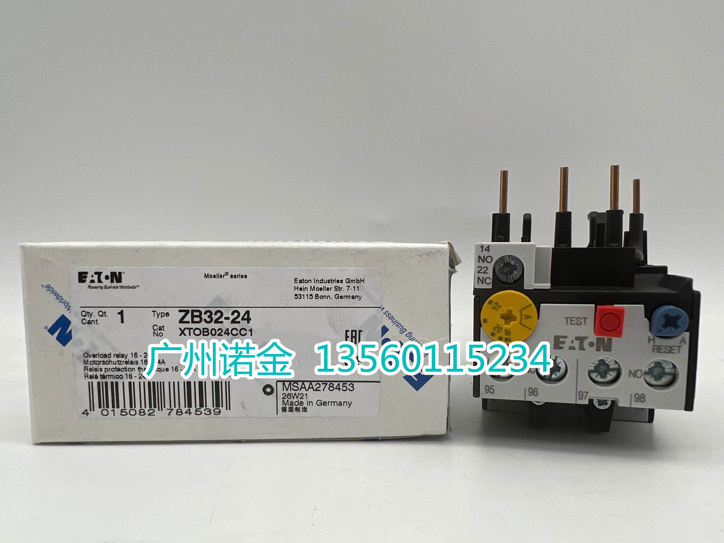 EATON伊顿穆勒热过载继电器ZB32-24全新原装进口UL认证XTOB024CC1