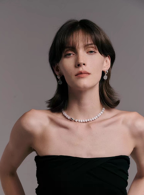 盐岛极地藏露双珠choker颈链原创设计感轻奢叠戴项链配饰女夏季