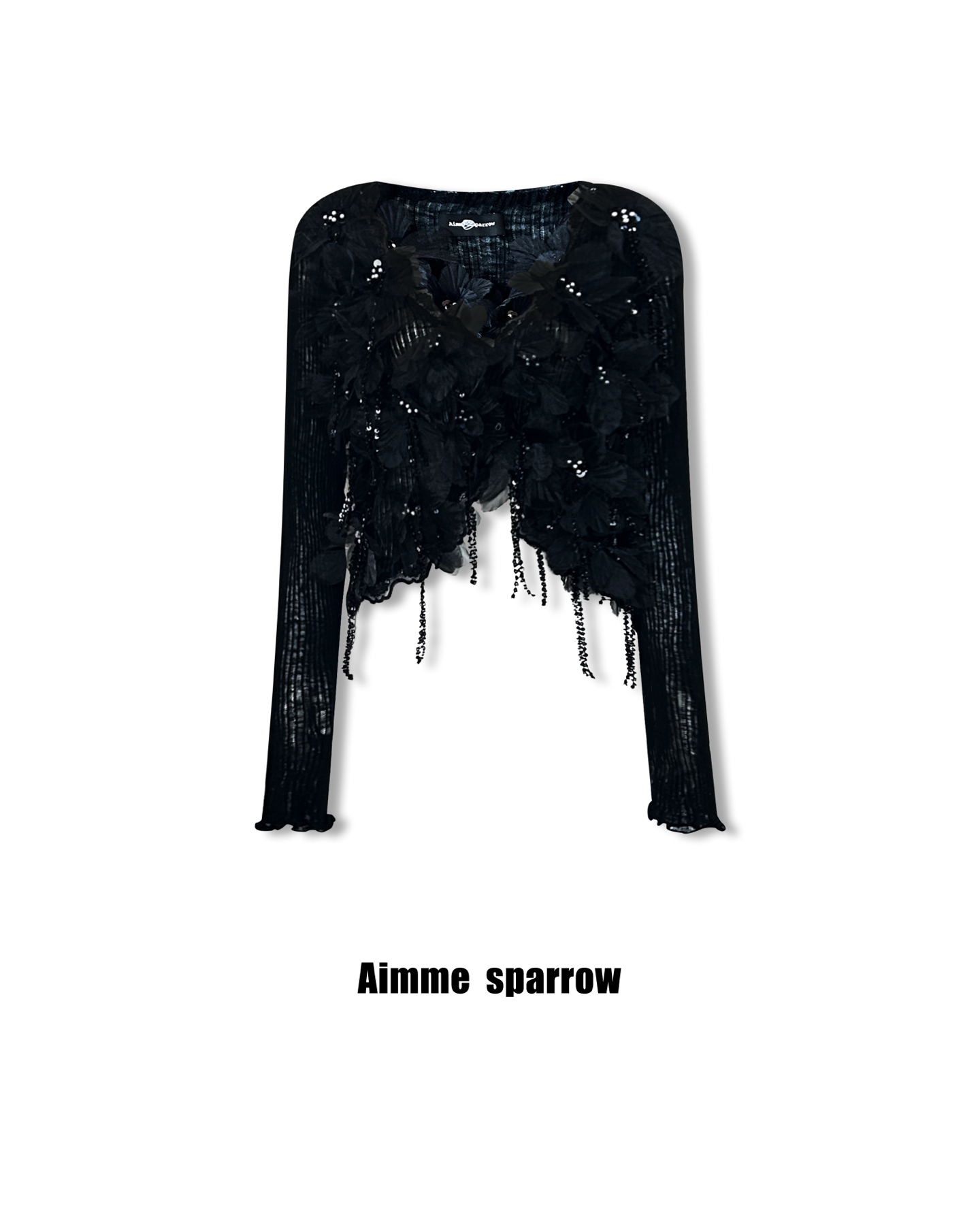 Aimme sparrow 25春夏满花朵针织罩衫开衫百褶半裙时尚优雅气质 - 图3