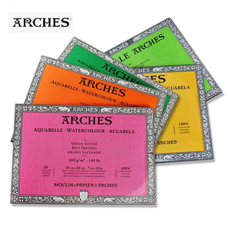 Arches阿诗棉浆水彩本300g中粗纹细纹16k8开A4四面封胶水彩颜料纸,淘宝优惠券,粉丝福利购,淘宝优惠卷