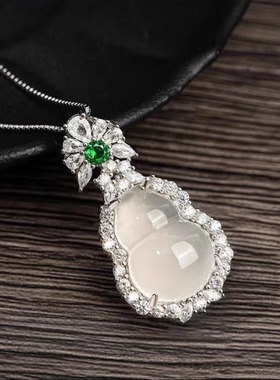 玉髓葫芦项链纯银新款女气质