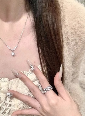 s999纯银爱心项链新款女轻奢小众