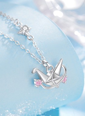 纯银星光千纸鹤项链2025新款