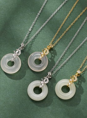 新中式月影碟语和田玉项链中国风